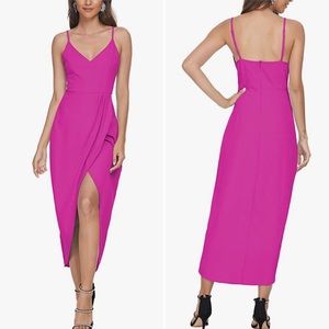 PINK 💖 Sexy V-Neck Backless Dress w/ Spaghetti Straps Cocktail Party Dress - M